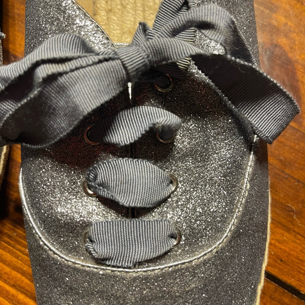 Coach | Ramira Espadrilles Gunmetal Glitter Lace-ups - Picture 9 of 10